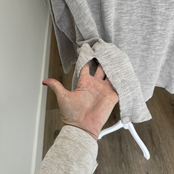 Pure J Jill Sz 1X Tunic Sweater Raglan Sleeve V-Neck Relaxed Cotton Slub Tan - Picture 3 of 9